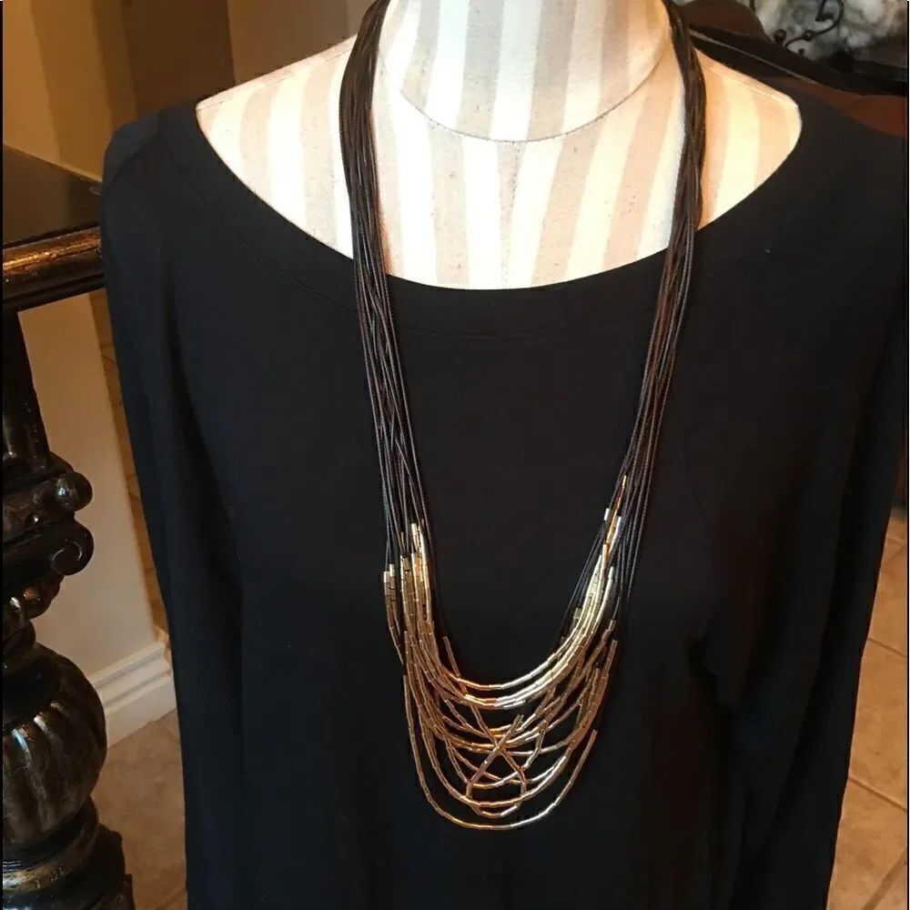 Draping Gold Strand Necklace!